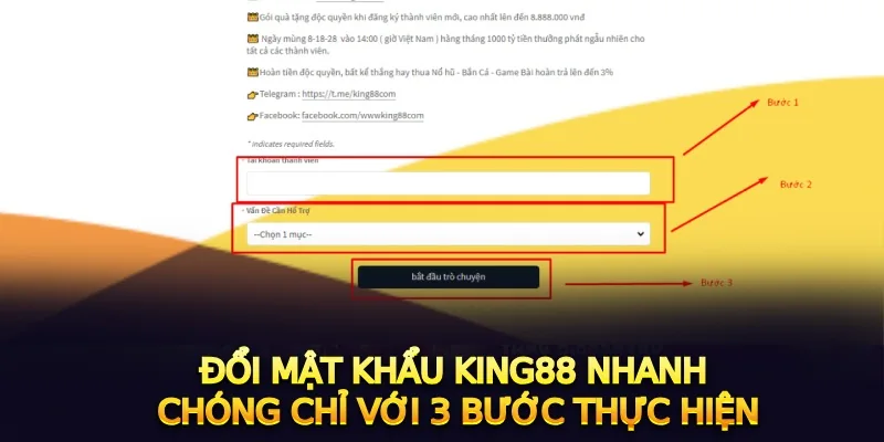 Đổi mật khẩu king88 nhanh chóng chỉ với 3 bước thực hiện.